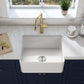 Kibi 24" x 18" x 10" Landis Series Undermount Single Bowl Fireclay Kitchen Sink In Glossy White