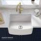 Kibi 24" x 20" x 10" Pure Series Undermount Single Bowl Fireclay Curved Apron Kitchen Sink In Glossy White