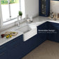Kibi 30" x 18" x 10" Arch Series Undermount Single Bowl Fireclay Farmhouse Kitchen Sink In Glossy White