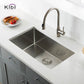 Kibi 30" x 18" x 10" Handcrafted Undermount Single Bowl Kitchen Sink With Satin Finish