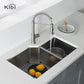 Kibi 32" x 20" x 10" Handcrafted Undermount Double Bowl Stainless Steel Kitchen Sink