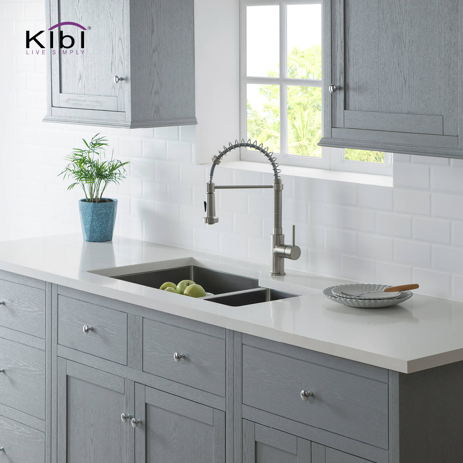 Kibi 32" x 20" x 10" Handcrafted Undermount Double Bowl Stainless Steel Kitchen Sink