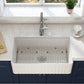 Kibi 33" x 18" x 10" Pillar Series Single Bowl Fireclay Farmhouse Sink In Glossy White