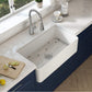 Kibi 33" x 18" x 10" Pure Series Undermount Single Bowl Fireclay Farmhouse Kitchen Sink In Glossy White