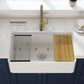 Kibi 33" x 20" x 10" Pure Series Single Bowl Fireclay Farmhouse Kitchen Sink In Glossy White
