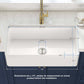 Kibi 36" x 18" x 10" Pure Series Single Bowl Fireclay Farmhouse Sink In Glossy White Finish