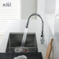 Kibi Casa Single Handle High Arc Pull Down Kitchen Faucet With Soap Dispenser in Chrome Finish