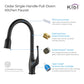 Kibi Cedar Single Handle High Arc Pull Down Kitchen Faucet in Oil Rubbed Bronze Finish