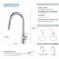 Kibi Circular Single Handle Pull Down Kitchen Faucet With Soap Dispenser in Chrome Finish