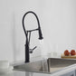 Kibi Engel Single Handle Pull Down Kitchen Faucet In Matte Black Finish