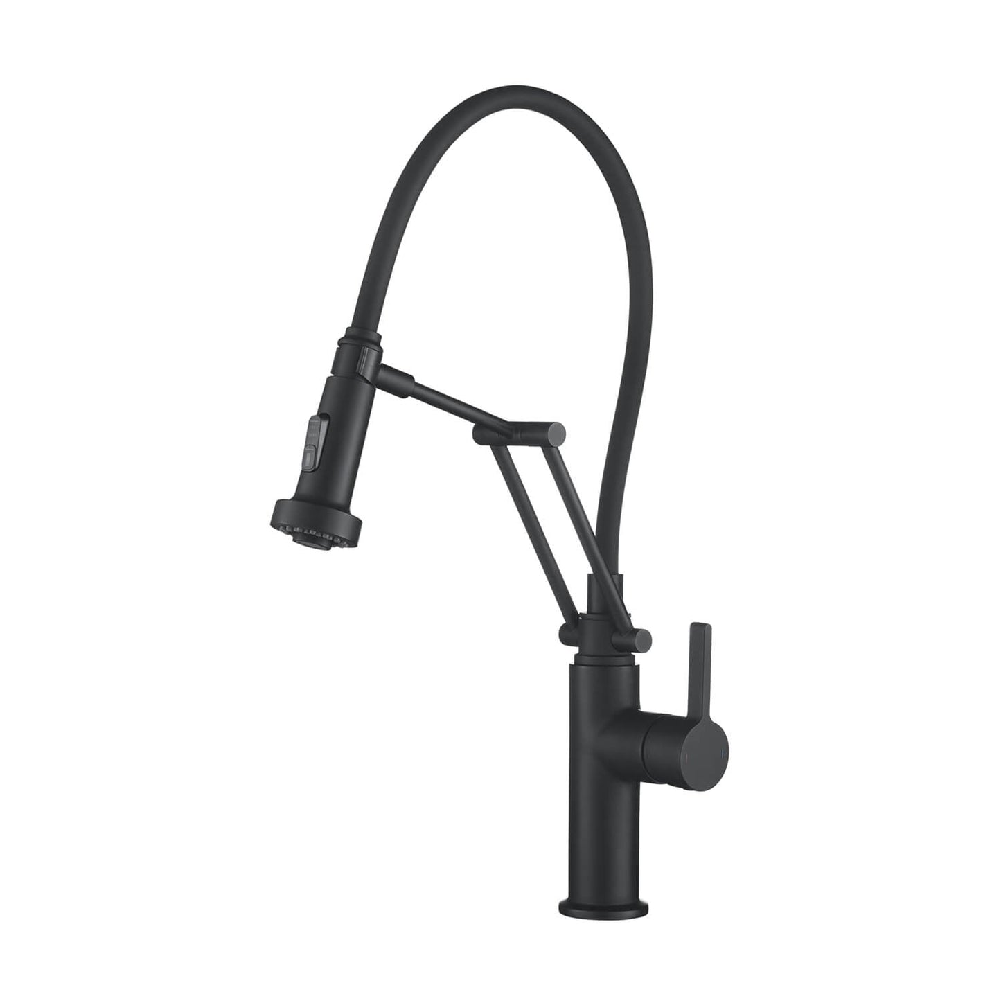 Kibi Engel Single Handle Pull Down Kitchen Faucet In Matte Black Finish