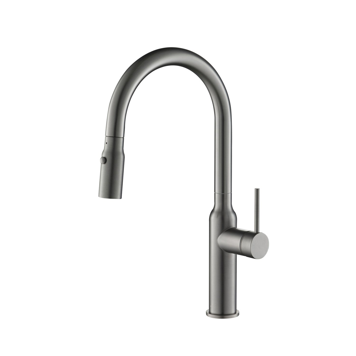 Kibi Hilo Single Handle High Arc Pull Down Kitchen Faucet With Soap Dispenser in Brushed Nickel Finish