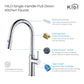 Kibi Hilo Single Handle High Arc Pull Down Kitchen Faucet With Soap Dispenser in Chrome Finish