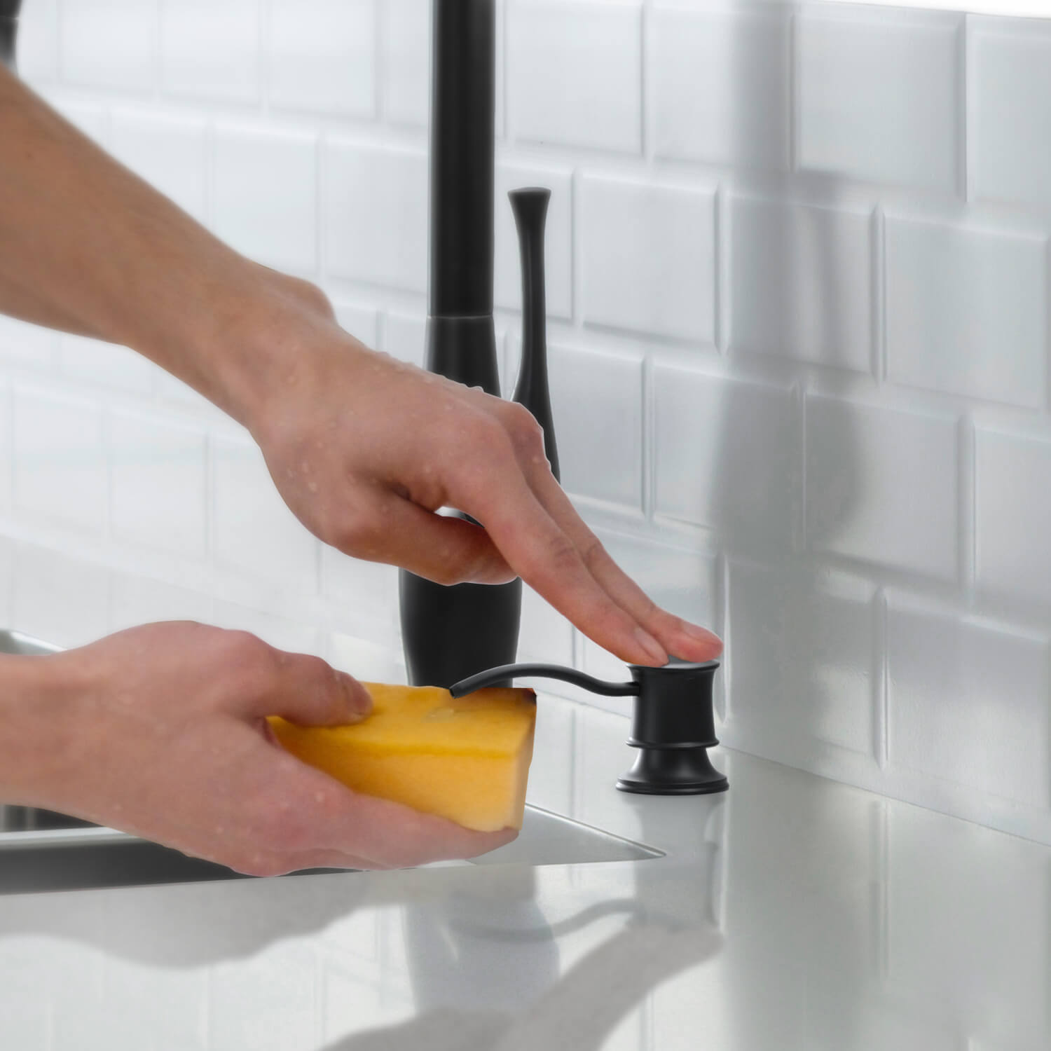 Kibi KSD101 Kitchen Soap Dispenser in Matte Black Finish