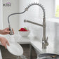 Kibi Largo Single Handle Pull Down Kitchen Faucet in Brushed Nickel Finish