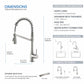 Kibi Largo Single Handle Pull Down Kitchen Faucet in Brushed Nickel Finish