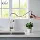 Kibi Lodi Single Handle High Arc Pull Down Kitchen Faucet IN Brushed Nickel Finish
