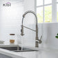Kibi Lodi Single Handle High Arc Pull Down Kitchen Faucet IN Brushed Nickel Finish