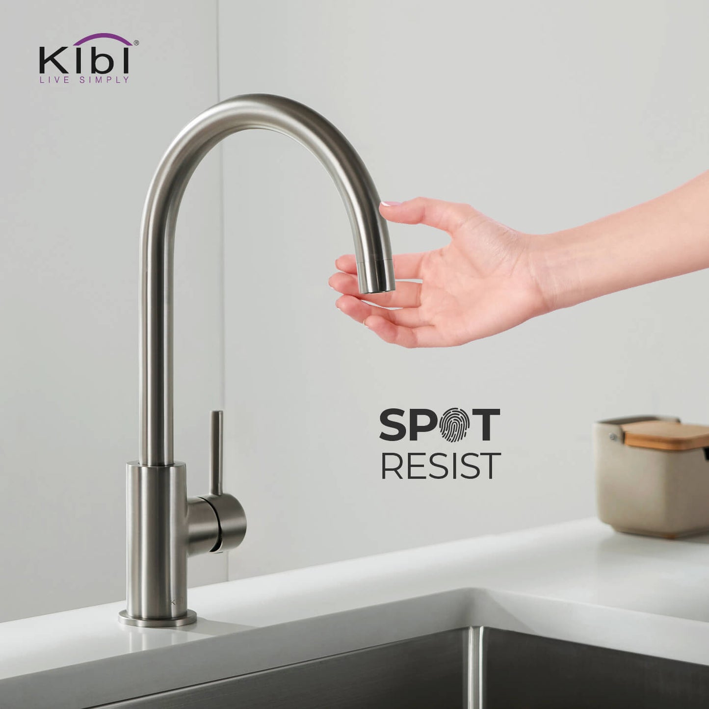 Kibi Lowa Single Handle High Arc Kitchen Bar Sink Faucet in Brushed Nickel Finish