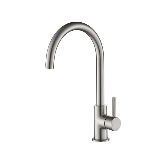 Kibi Lowa Single Handle High Arc Kitchen Bar Sink Faucet in Brushed Nickel Finish