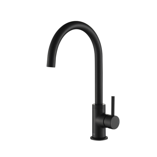 Kibi Lowa Single Handle High Arc Kitchen Bar Sink Faucet in Matte Black Finish