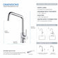 Kibi Macon Single Handle High Arc Kitchen Bar Sink Faucet With Soap Dispenser in Chrome Finish