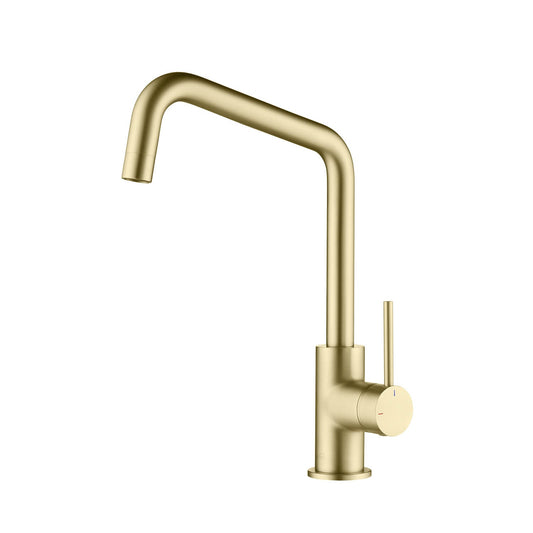 Kibi Macon Single Handle High Arc Kitchen Bar Sink Faucet in Brushed Gold Finish