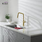 Kibi Macon Single Handle High Arc Pull Down Kitchen Faucet With Soap Dispenser in Brushed Gold Finish