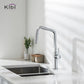 Kibi Macon Single Handle High Arc Pull Down Kitchen Faucet With Soap Dispenser in Chrome Finish