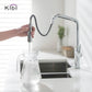 Kibi Macon Single Handle High Arc Pull Down Kitchen Faucet With Soap Dispenser in Chrome Finish