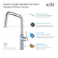 Kibi Macon Single Handle High Arc Pull Down Kitchen Faucet With Soap Dispenser in Chrome Finish