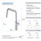 Kibi Macon Single Handle High Arc Pull Down Kitchen Faucet With Soap Dispenser in Chrome Finish