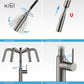 Kibi Macon Single Handle High Arc Pull Down Kitchen Faucet With Soap Dispenser in Titanium Finish