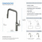 Kibi Macon Single Handle High Arc Pull Down Kitchen Faucet With Soap Dispenser in Titanium Finish