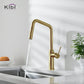 Kibi Macon Single Handle High Arc Pull Down Kitchen Faucet in Brushed Gold Finish