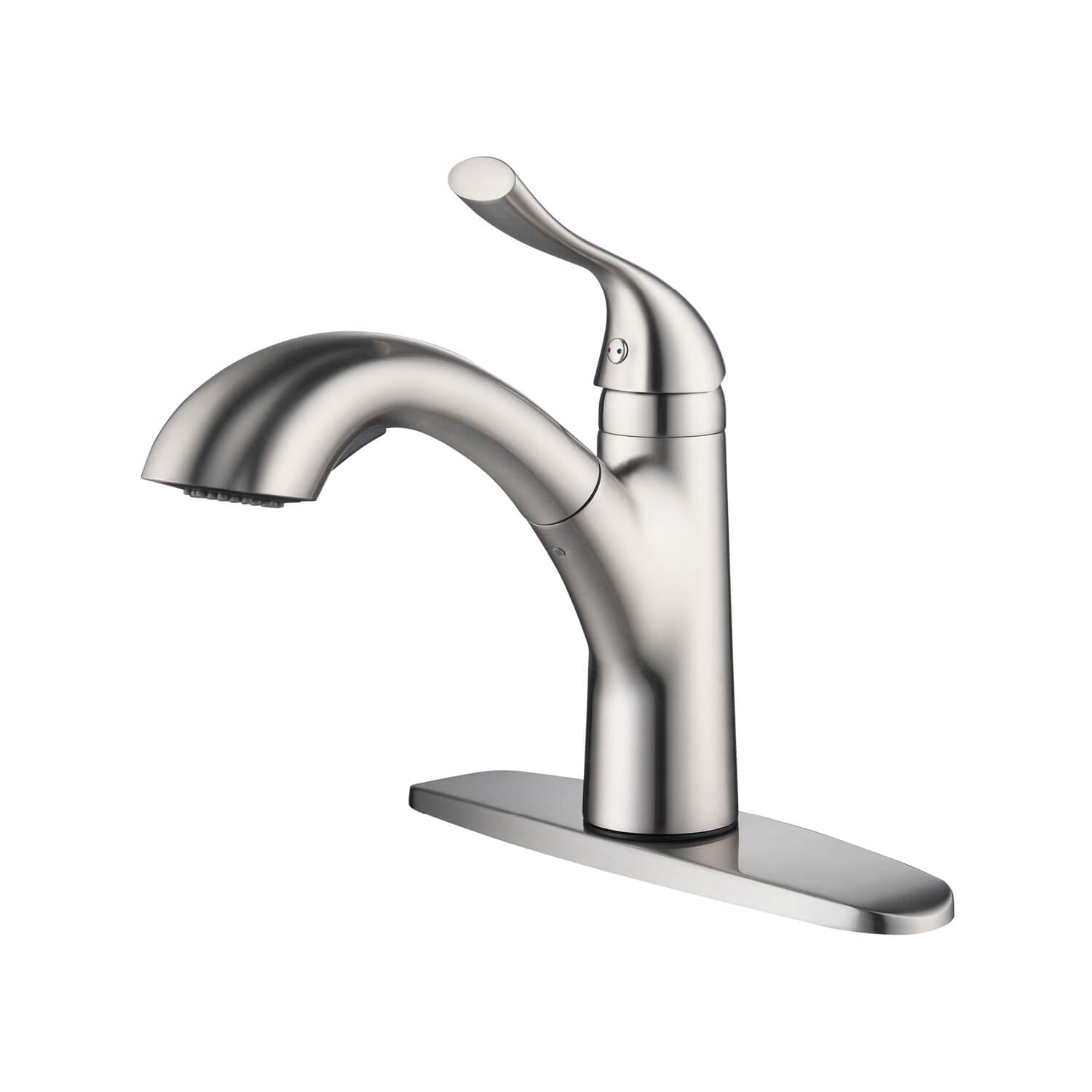 Kibi Single Handle Pull Down Kitchen Faucet In Brushed Nickel Finish