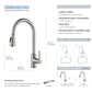 Kibi Value Single Handle Pull Down Kitchen Faucet In Brushed Nickel Finish