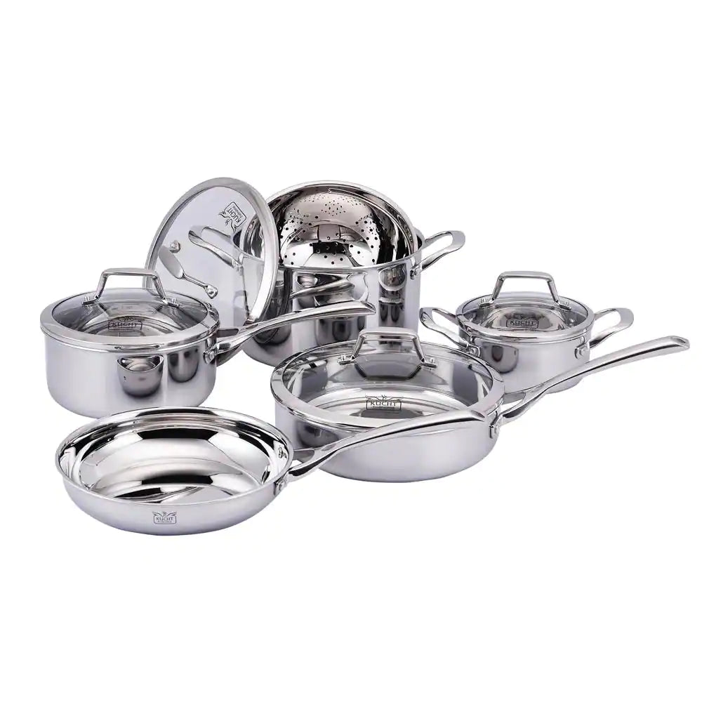 Kucht Culinary Professional Stainless Steel 10-Piece Cookware Set With Lid
