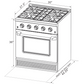 Kucht KDF Series 30" Black Custom Freestanding Propane Gas Dual Fuel Range With 4 Burners, Black Knobs and Gold Handle