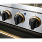 Kucht KDF Series 30" Black Custom Freestanding Propane Gas Dual Fuel Range With 4 Burners, Black Knobs and Gold Handle