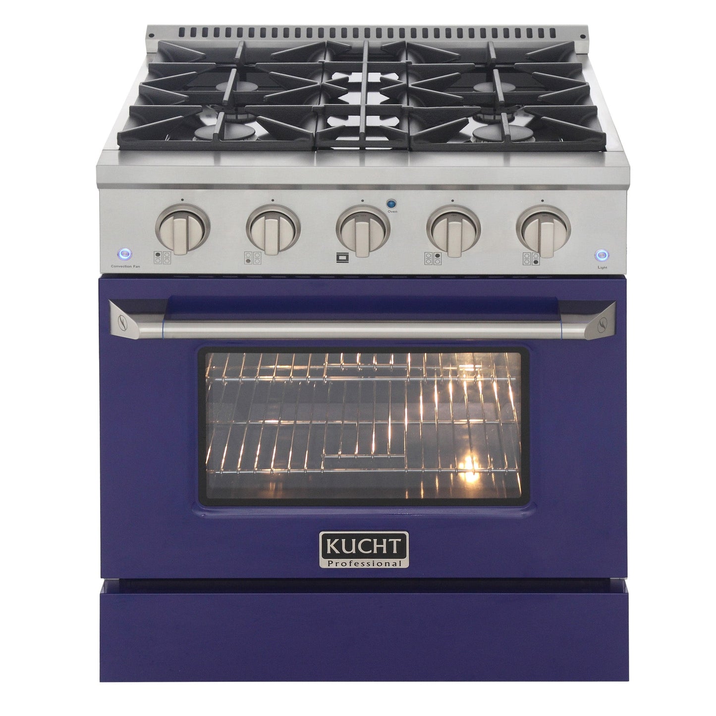 Kucht KDF Series 30" Blue Freestanding Natural Gas Dual Fuel Range With 4 Burners