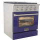 Kucht KDF Series 30" Blue Freestanding Natural Gas Dual Fuel Range With 4 Burners