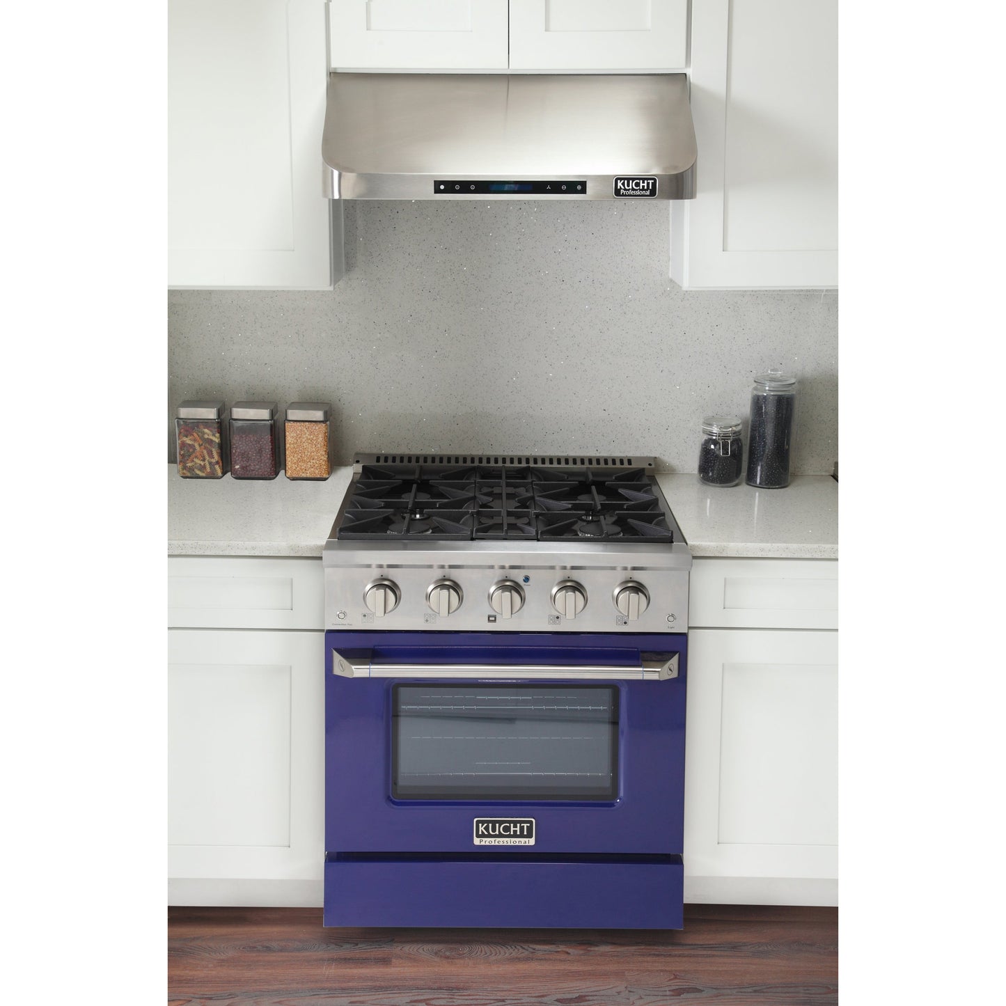 Kucht KDF Series 30" Blue Freestanding Natural Gas Dual Fuel Range With 4 Burners