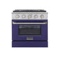 Kucht KDF Series 30" Blue Freestanding Natural Gas Dual Fuel Range With 4 Burners