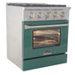 Kucht KDF Series 30" Green Freestanding Natural Gas Dual Fuel Range With 4 Burners