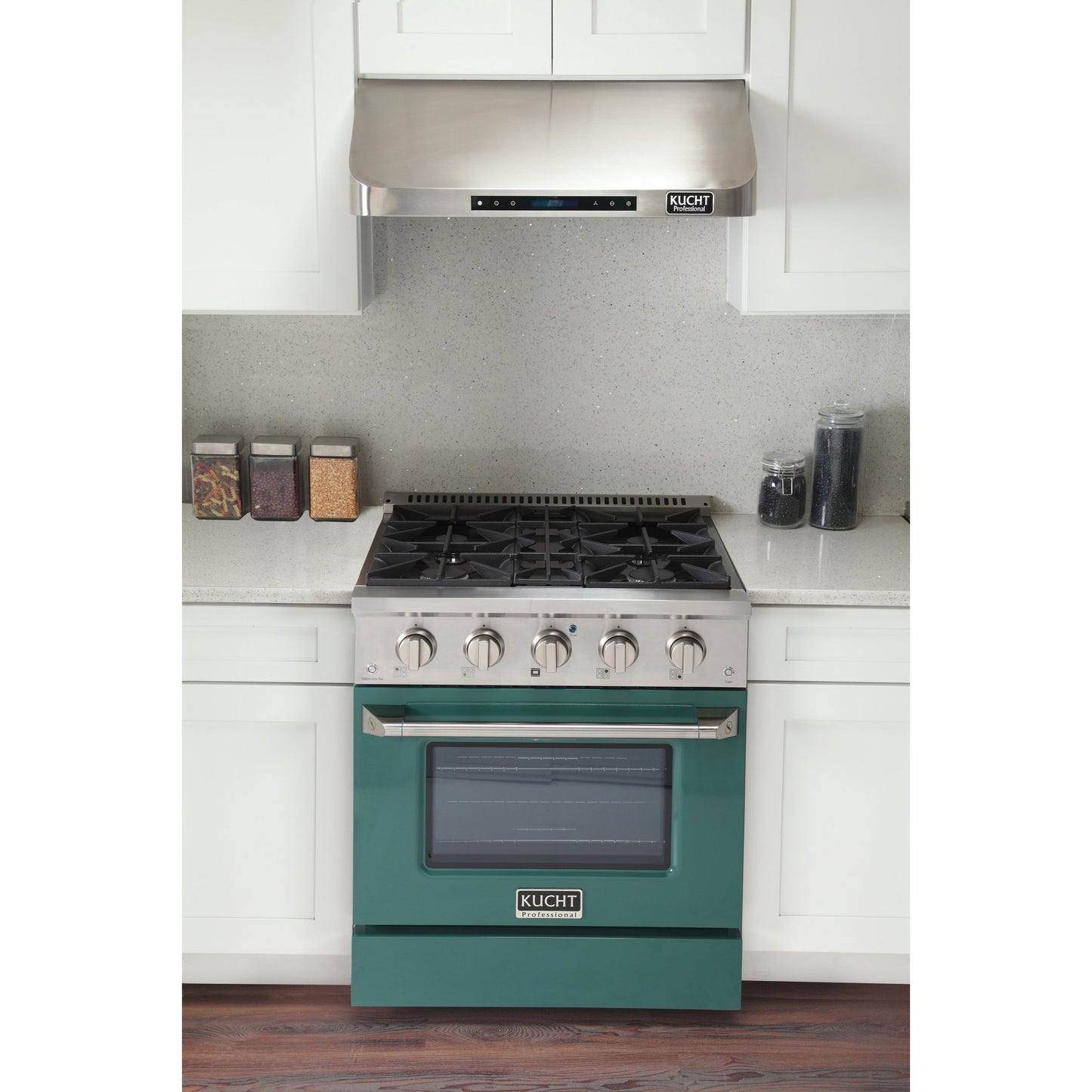 Kucht KDF Series 30" Green Freestanding Natural Gas Dual Fuel Range With 4 Burners