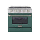 Kucht KDF Series 30" Green Freestanding Natural Gas Dual Fuel Range With 4 Burners