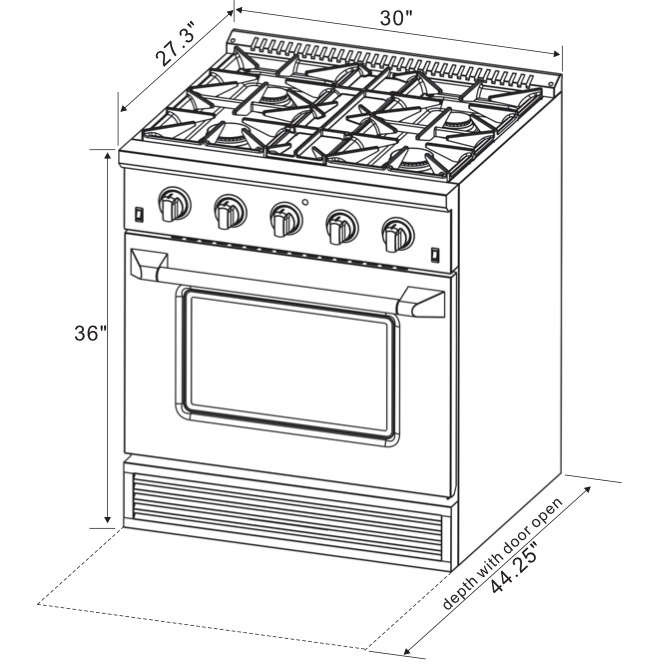 Kucht KDF Series 30" Red Freestanding Natural Gas Dual Fuel Range With 4 Burners
