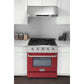 Kucht KDF Series 30" Red Freestanding Natural Gas Dual Fuel Range With 4 Burners