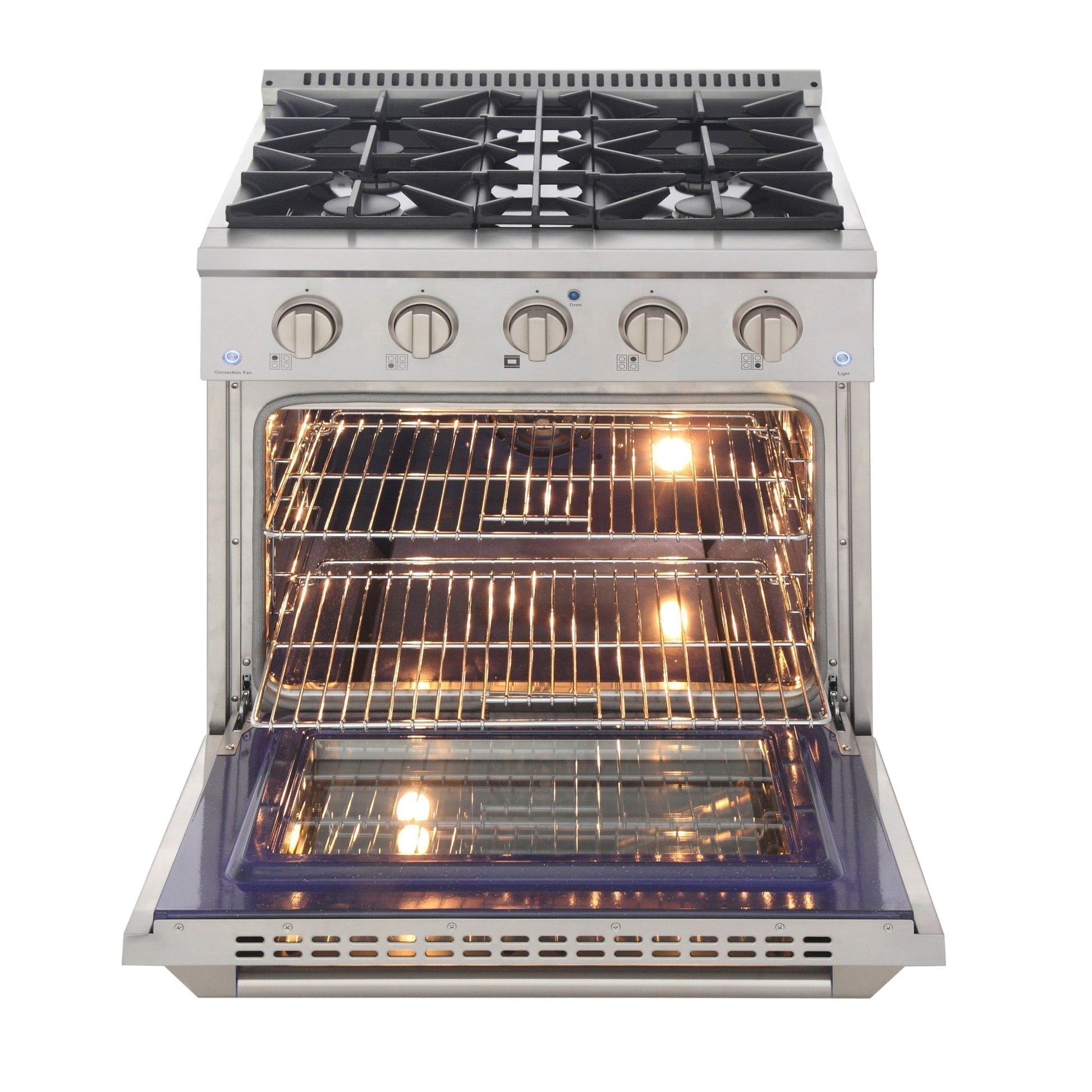 Kucht KDF Series 30" Stainless Steel Freestanding Natural Gas Dual Fuel Range With 4 Burners